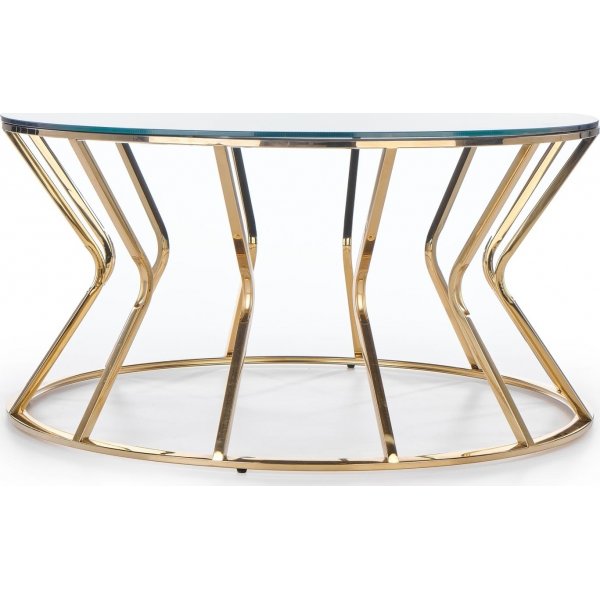 Afina Couchtisch 90 cm - Gold/Spiegelglas