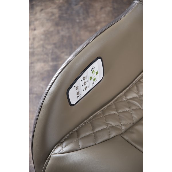 Mercura Liegesessel mit Massage aus beigem Öko-Leder Mercura Liegesessel mit Massage aus beigem Öko-Leder