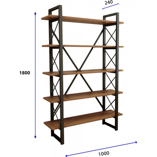 Bcherregal Nero - Nussbaum/schwarz