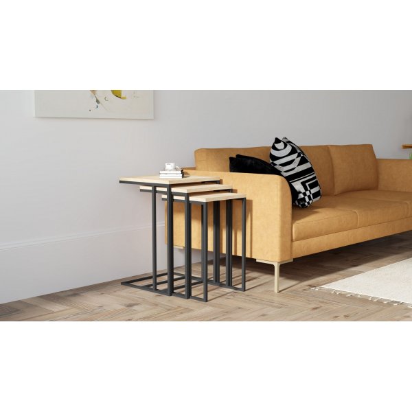 Roma Wetttisch 32x32 | 36x36 | 40x40 cm - Eiche Saphir/schwarz