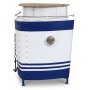 Barschrank Boot 102 x 54 cm - Wei/Blau/Schwarz