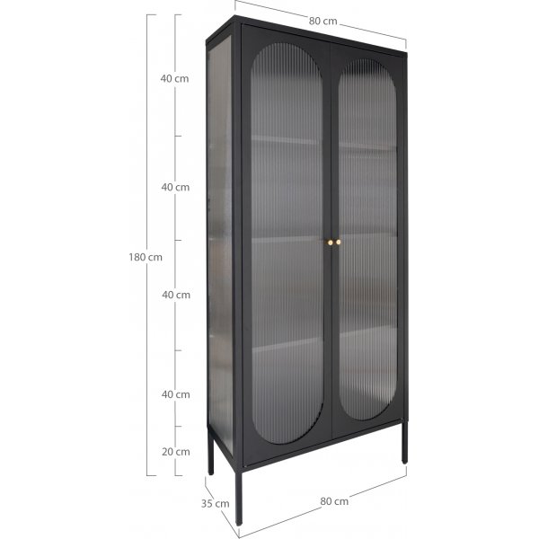 Adelaide Vitrine 80x180 cm - Schwarz