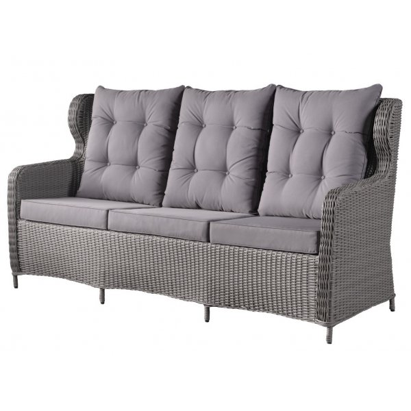 Gartenmöbelgruppe California hohe Rückenlehne mit Liege (3+1+1) - Synthetisches Rattan grau Gartenmöbelgruppe California hohe Rückenlehne mit Liege (3+1+1) - Synthetisches Rattan grau