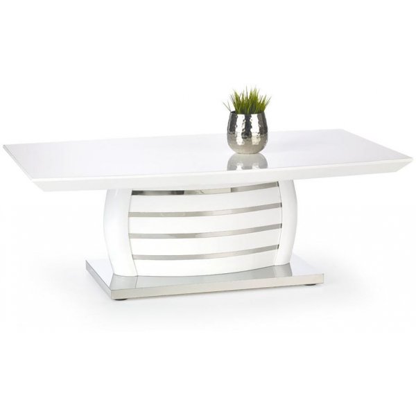 Jillian Couchtisch 120 cm - wei Hochglanz / Chrom