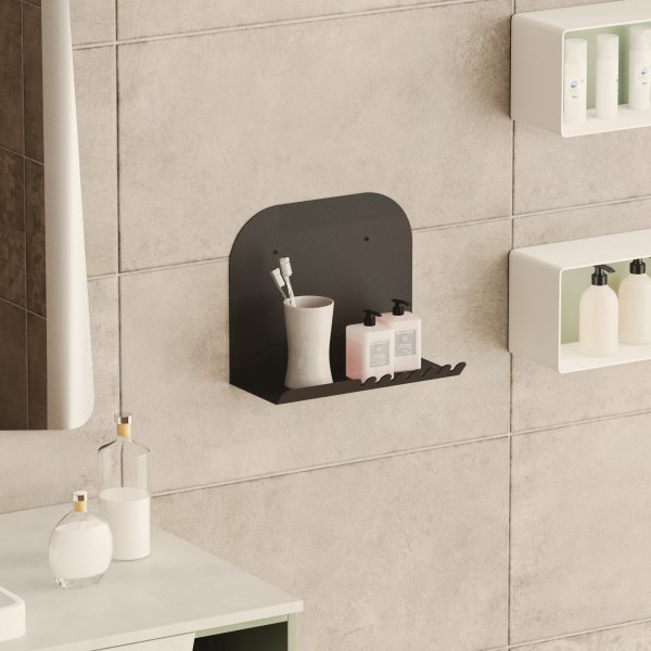 Kurzes Wandregal - Schwarz