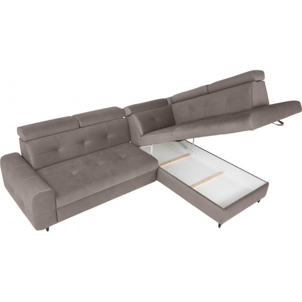 Matras Ecksofa mit offenem Ende rechts - Grau