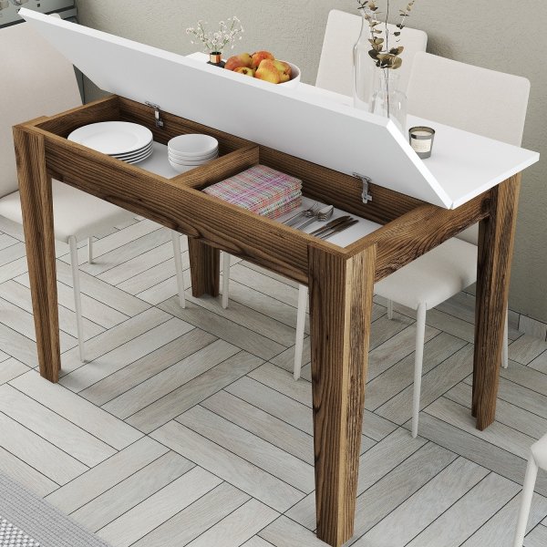 Kyiv Esstisch 110 x 72 cm - Weiß/Walnuss Kyiv Esstisch 110 x 72 cm - Weiß/Walnuss