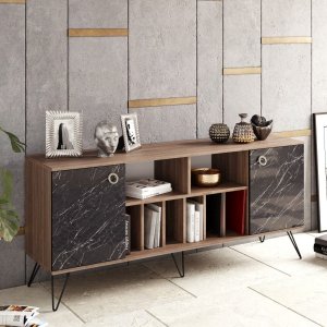 Lorenz Sideboard - Nussbaum/schwarz