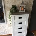 Kundenbild Malou Hochkommode mit Stauraum - Weiß / Braun grau