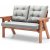 Atlant 2-Sitzer Outdoor-Sofa - Grau/Walnuss + Mbelpflegeset fr Textilien