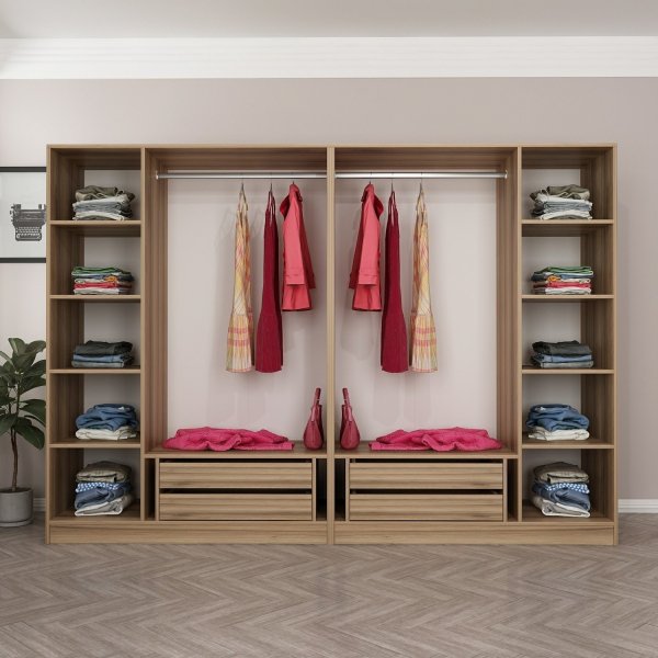 Cavolo Kleiderschrank 270x52x210 cm, Variante B - Braun