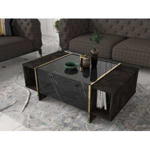 Veyron Couchtisch 103,8 x 60 cm - Schwarz/Gold