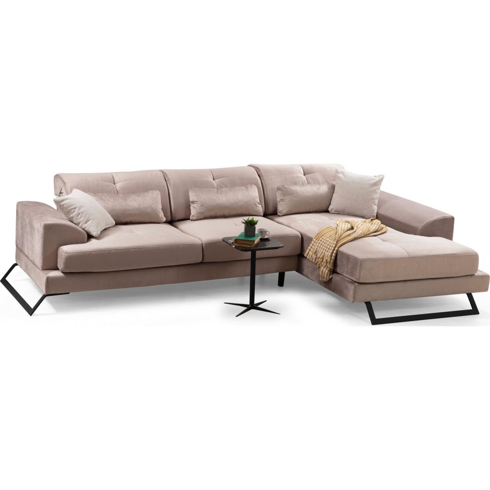 Frido Diwansofa rechts - Beige - Stoffsofas, Sofas