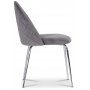 Plaza Esstischset, Marmortisch mit 4 Plaza Samtsthlen - Grau/Grau/Chrom