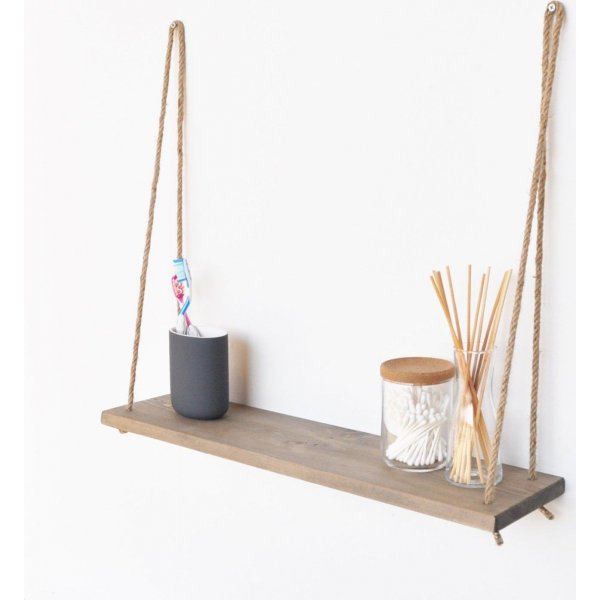 Abstraktes Wandregal 35 - Nussbaum