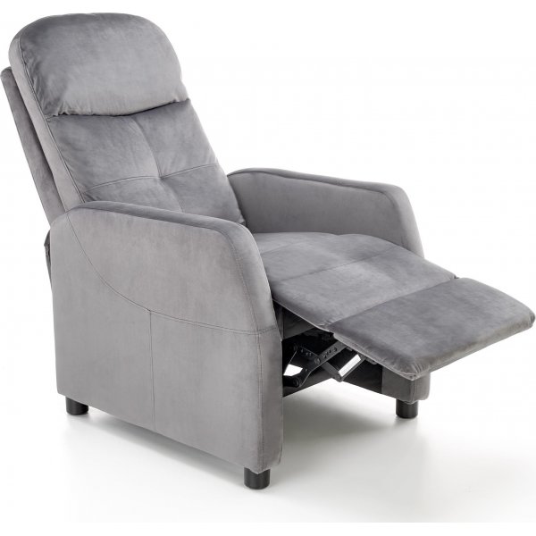 Gunvor Liegesessel aus grauem Samt Gunvor Liegesessel aus grauem Samt