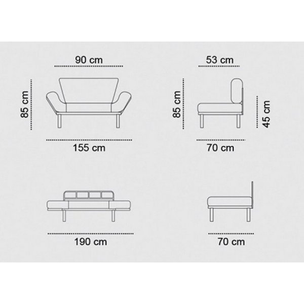 Nitta 2-Sitzer Schlafsofa - Petroleumblau
