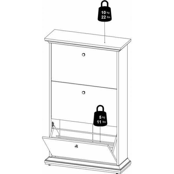 Schuhschrank Paris - Wei