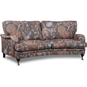 Spirit 3-Sitzer gebogenes Howard-Sofa aus Stoff mit Blumenmuster - Eden Parrot Brown