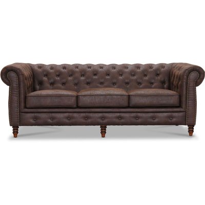 Chesterfield Cambridge 3-Sitzer Sofa - Vintage Stoff + Mbelpflegeset fr Textilien