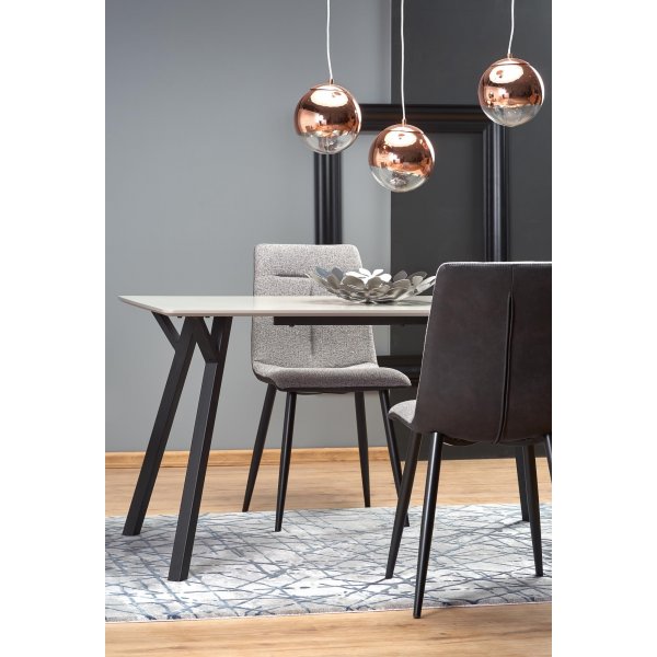 Valarauk Esstisch 140 cm - Hellgrau/Schwarz Valarauk Esstisch 140 cm - Hellgrau/Schwarz