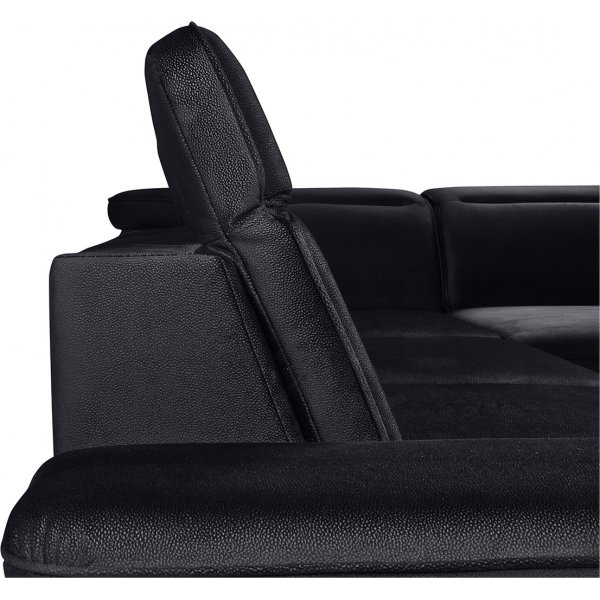 Darby Ecksofa rechts - Schwarz