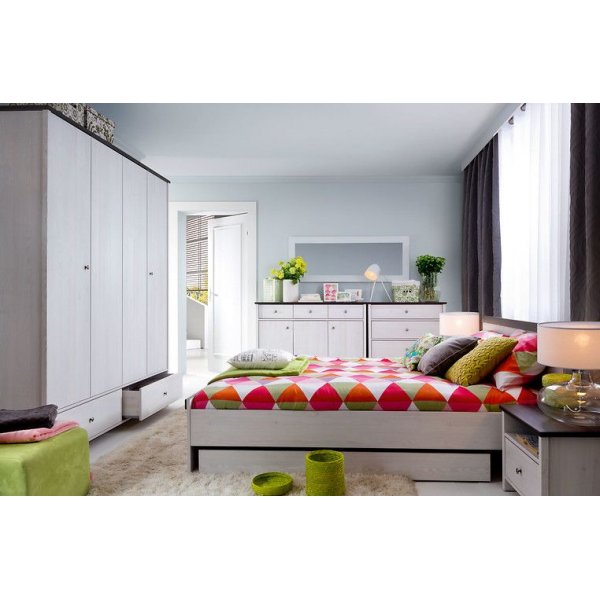 Salvador Bettgestell 160x200 cm - Schwarz/Weiß + Textilpflege für Möbel Salvador Bettgestell 160x200 cm - Schwarz/Weiß + Textilpflege für Möbel