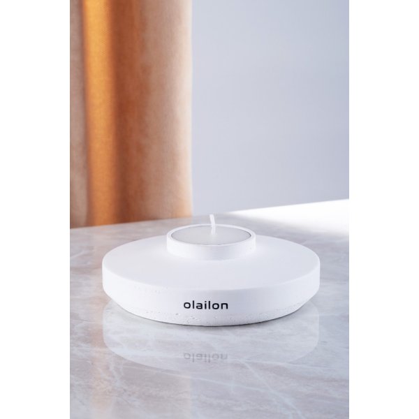 Space Teelichthalter mit Kerze - Weiß Space Teelichthalter mit Kerze - Weiß