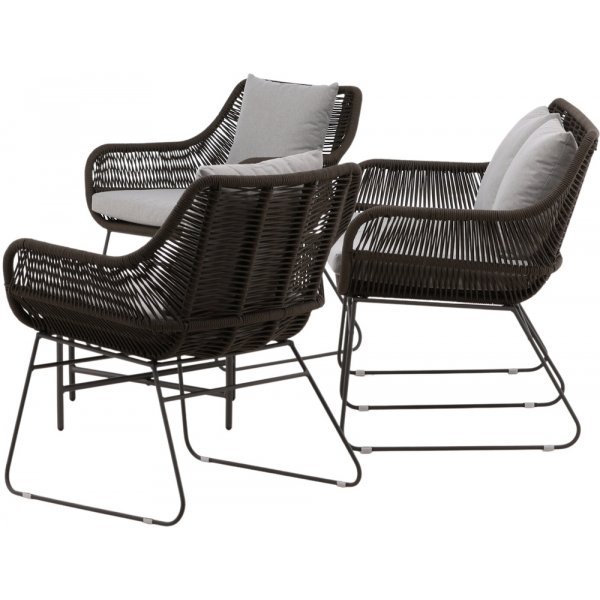 Sofagruppe Davao - Dunkelgrau/Braun