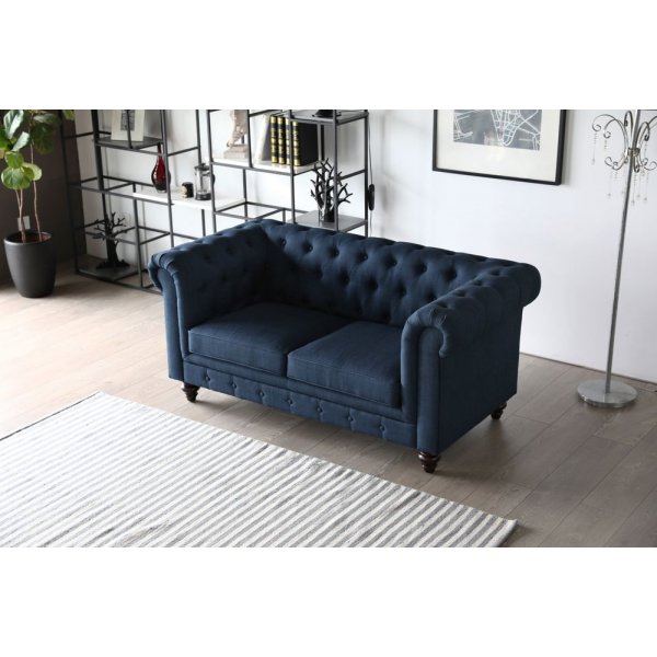 Sofa 2-Sitzer Chesterfield blau - Herron Sofa 2-Sitzer Chesterfield blau - Herron