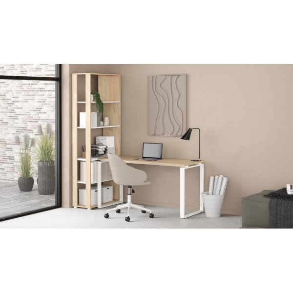 Schilder-B�cherregal - Wei�/Hickory