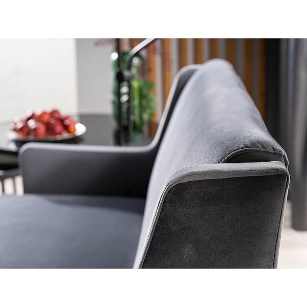 Gemma 2-Sitzer-Sofa - Grauer Samt