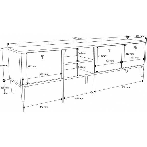 Vision TV-Stnder - Walnuss/Anthrazit