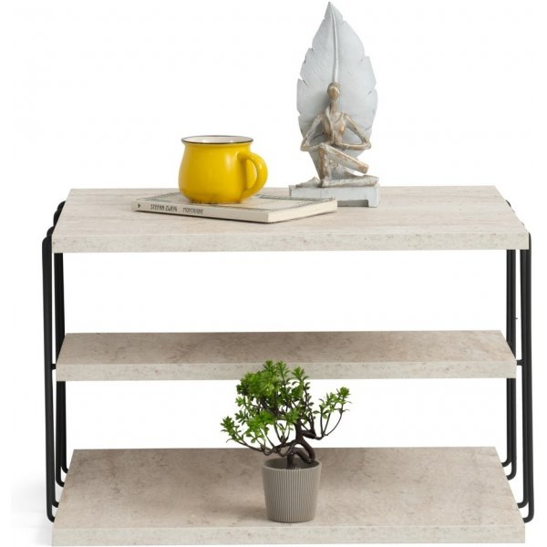 Lifon Beistelltisch - Schwarz/Marmor