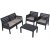 Loungegruppe Lara mit 2-Sitzer-Sofa, 2 Sesseln und Tisch - Anthrazit