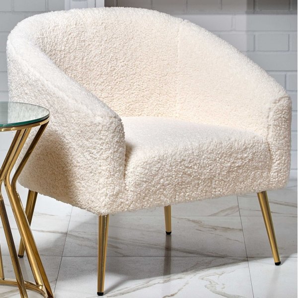 Bandera Sessel - Cremeweiß/Gold Bandera Sessel - Cremeweiß/Gold