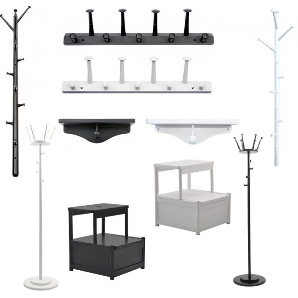 Fame Hakenleiste - 5 Kleiderhaken (wei)