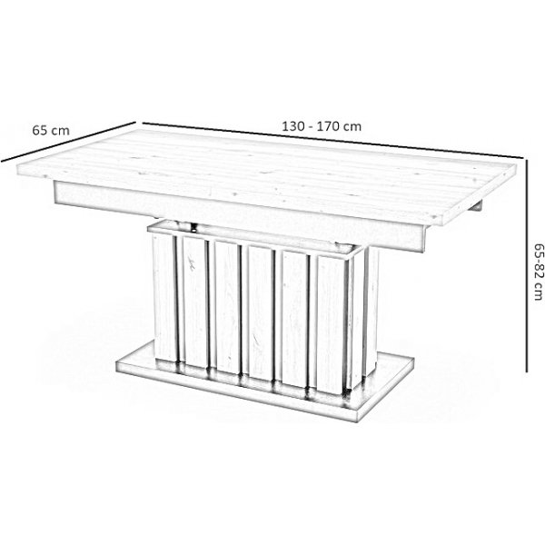 Baretti Couchtisch 130-170 x 65-82 cm - Artisan-Eiche/Schwarz