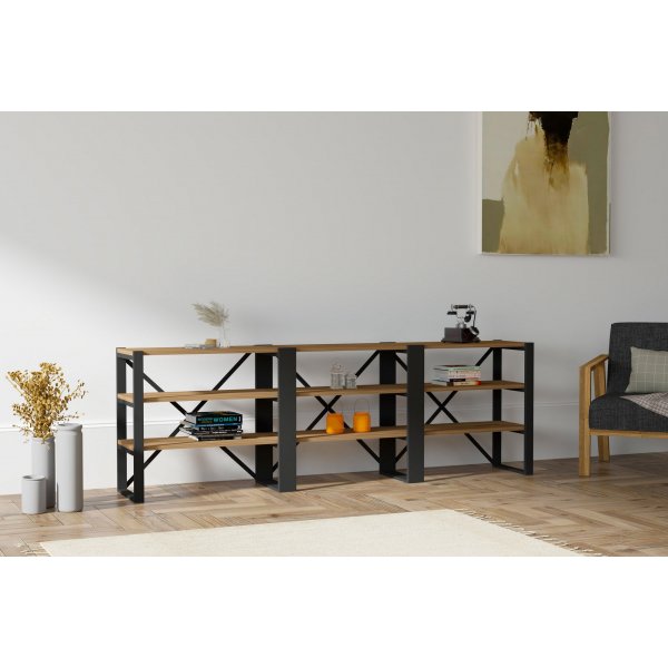 Bücherregal Prof - Nussbaum/schwarz Bücherregal Prof - Nussbaum/schwarz