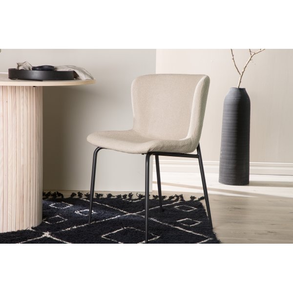 Modesto Esszimmerstuhl - Beigefarbenes Boucl