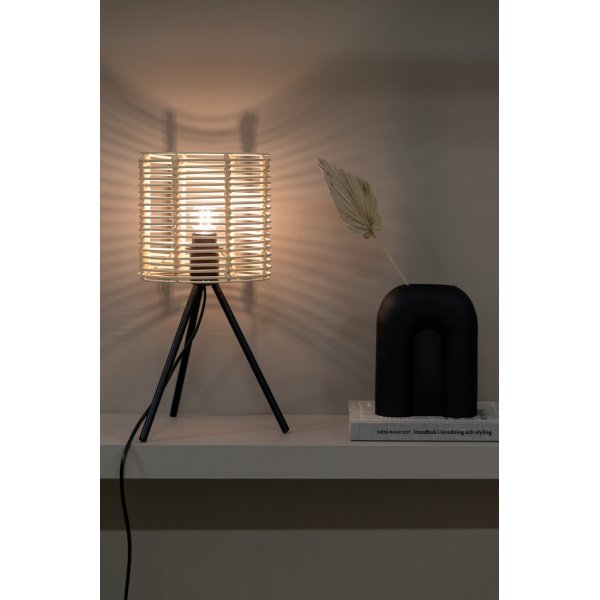Wicky Tischlampe - Schwarz/Rattan