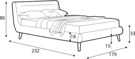 Bernard graues Bettgestell 160x200 cm Bernard graues Bettgestell 160x200 cm