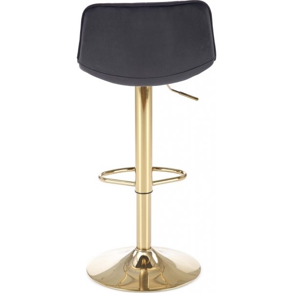 Barhocker schwarzer Samt mit goldenem Fu - Sitzhhe 62-84 cm