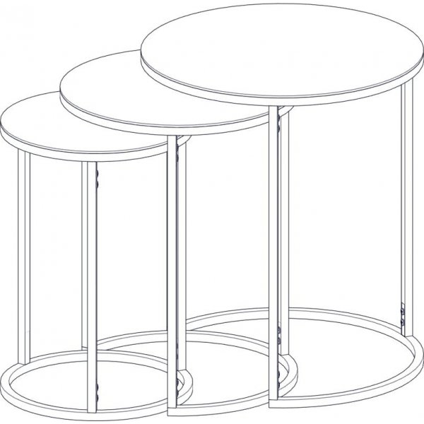 Kyoto Couchtisch 34/42/50 cm - Schwarz