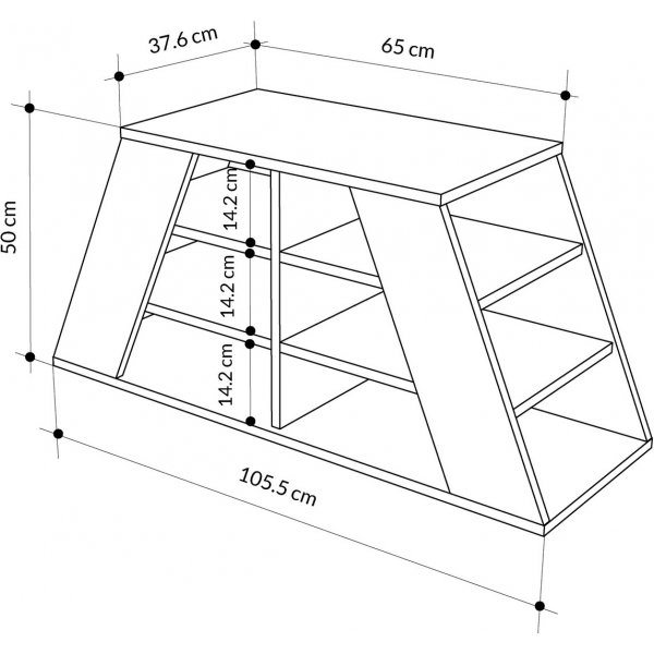 Pyramid Schuhregal - Eiche/wei�
