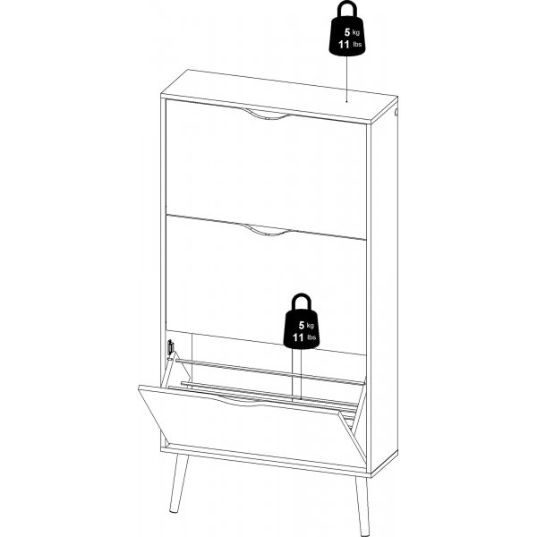 Schuhschrank Oslo - Weiß/Eiche Schuhschrank Oslo - Weiß/Eiche