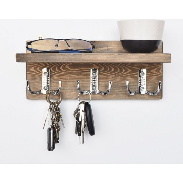 Abstraktes Wandregal 31 - Nussbaum