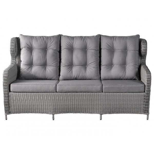 Gartenmöbelgruppe California hohe Rückenlehne mit Liege (3+1+1) - Synthetisches Rattan grau Gartenmöbelgruppe California hohe Rückenlehne mit Liege (3+1+1) - Synthetisches Rattan grau