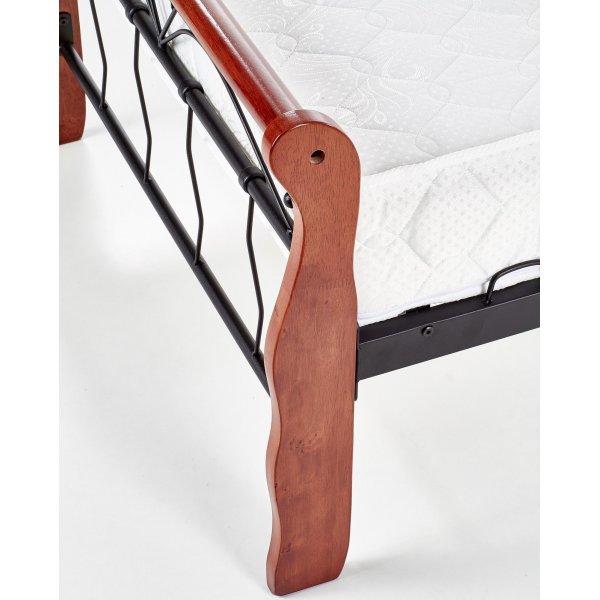 Bettrahmen Anika 90 cm - Kirsche antik/Schwarz Bettrahmen Anika 90 cm - Kirsche antik/Schwarz