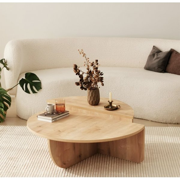 Podium-Couchtisch 90 x 90 cm - Saphireiche